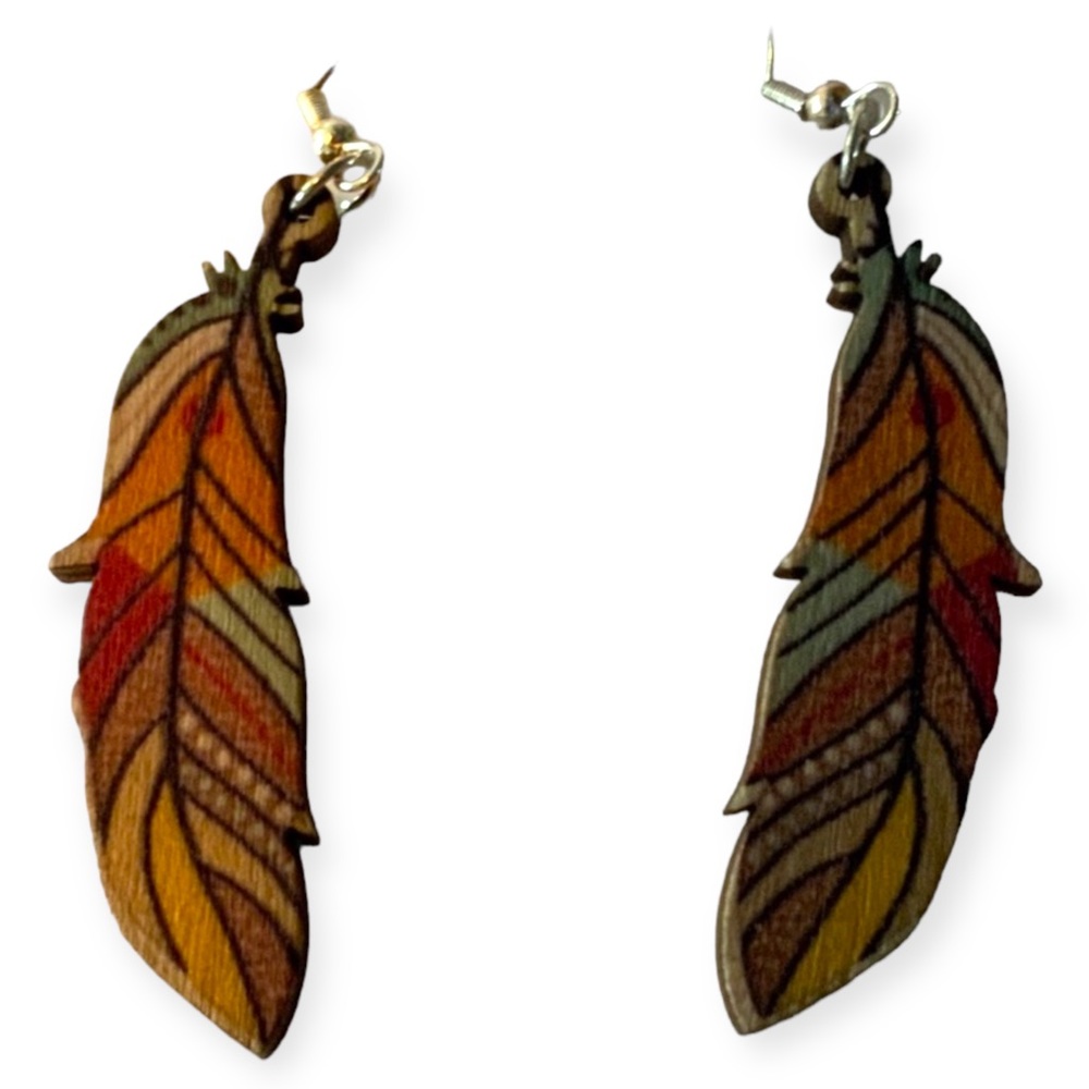 BOHO 925 SS FEATHER EARRINGS